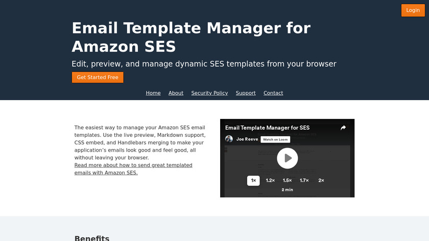 SES Templates Landing Page