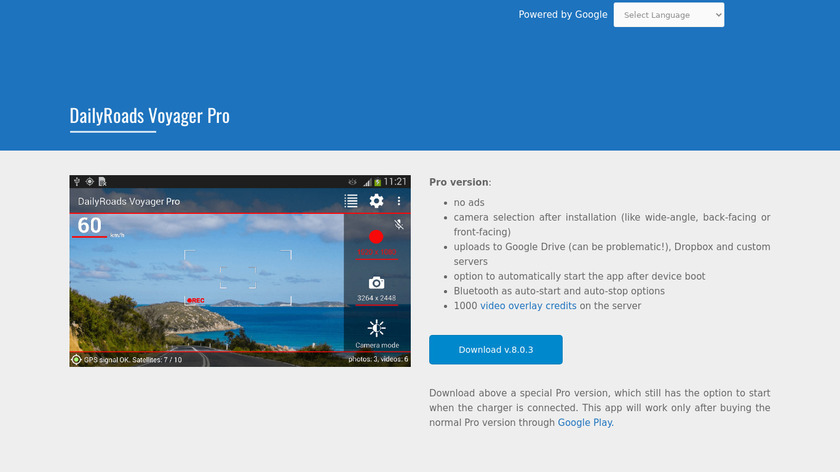 Dailyroads Voyager Pro Landing Page