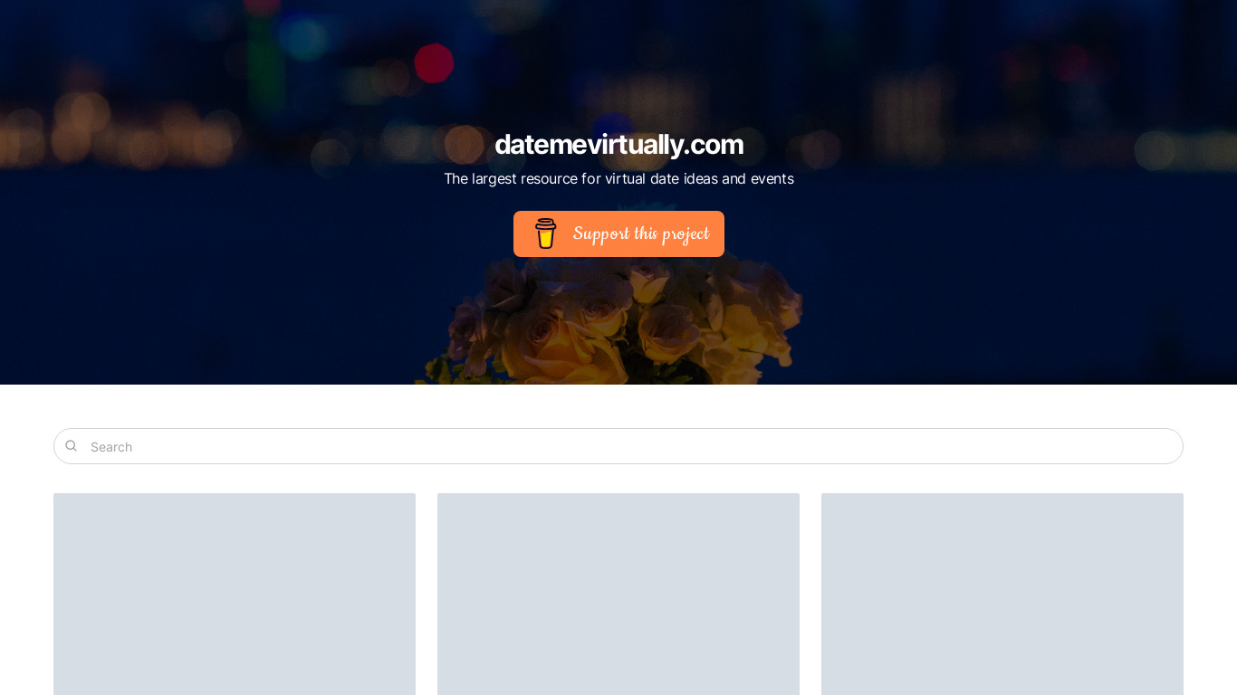 Date Me Virtually Landing page