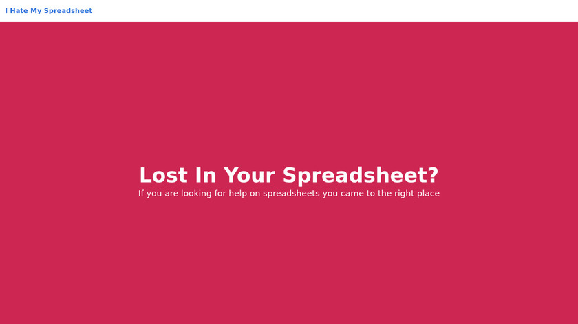 I Hate My Spreadsheet Landing Page