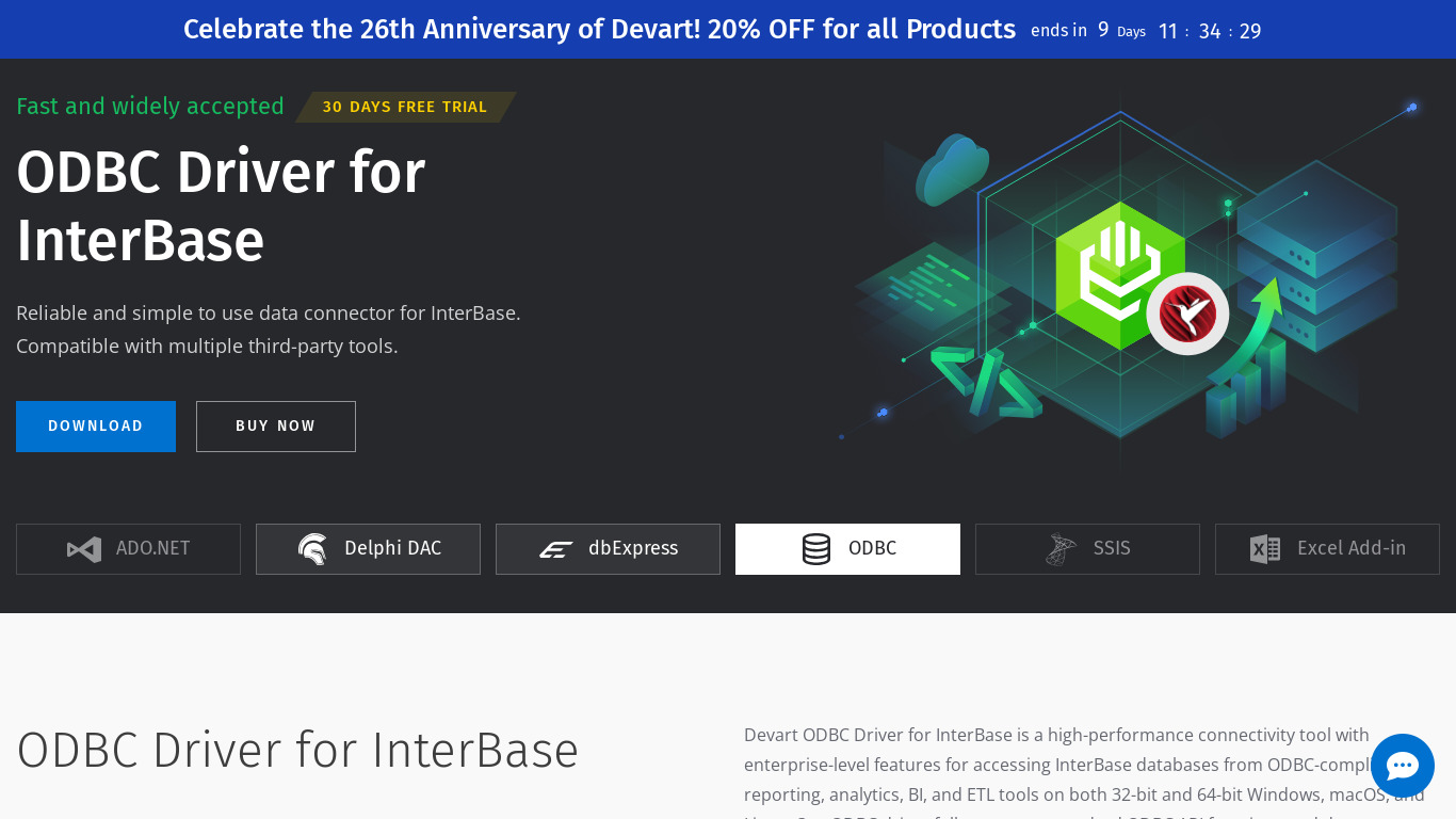 ODBC Driver for InterBase Landing page