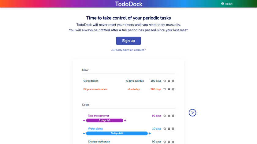 TodoDock Landing Page