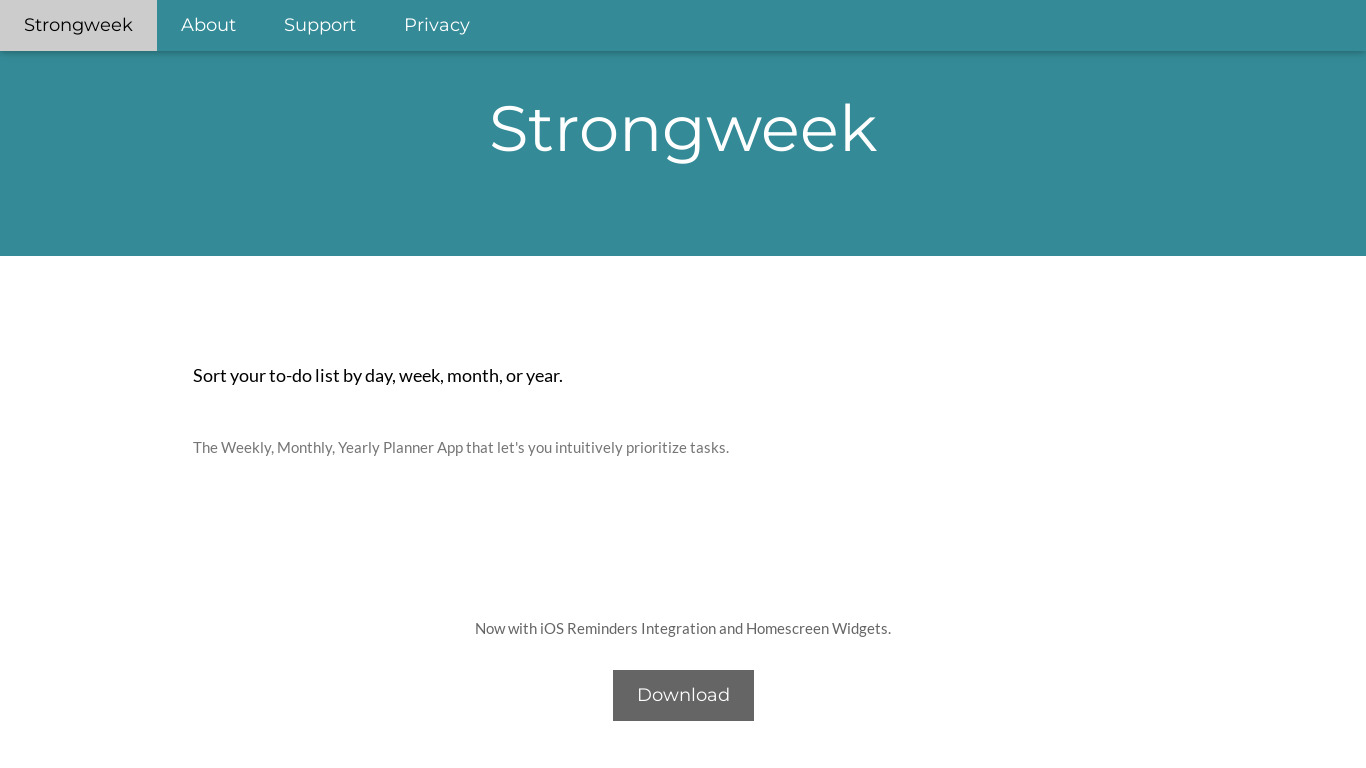 Strongweek Landing page