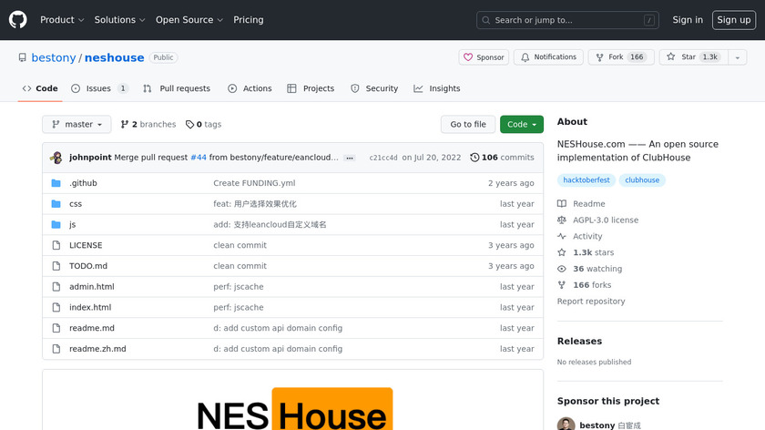 NESHouse Landing Page