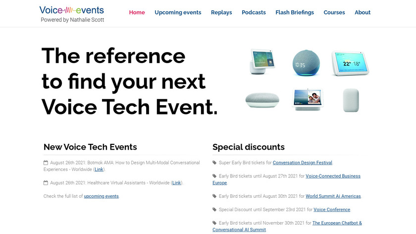 Voice events Landing Page