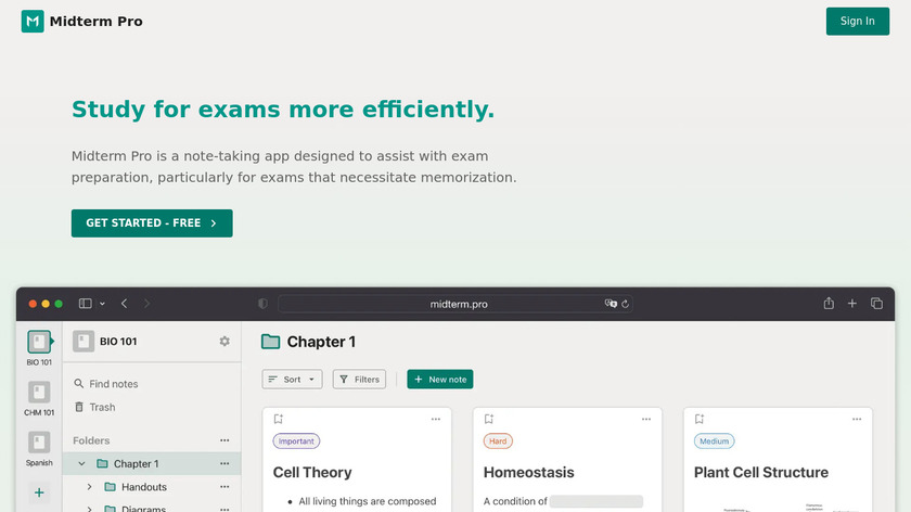 Midterm: Notes & Flashcards Landing Page