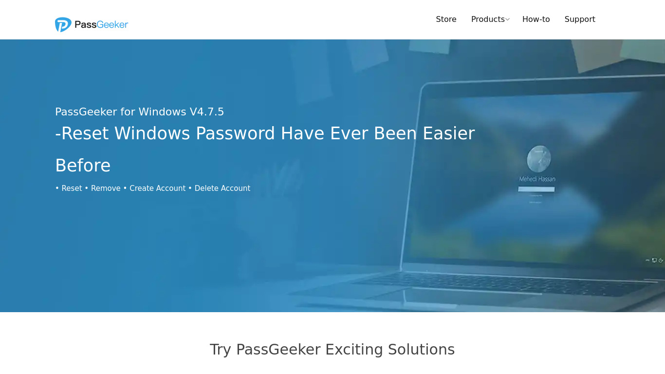 PassGeeker Landing page