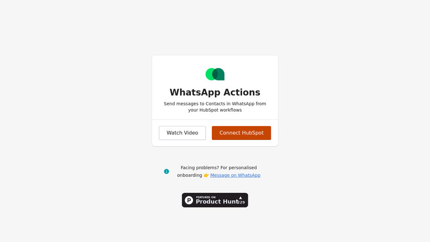 WhatsApp Actions for HubSpot Landing Page