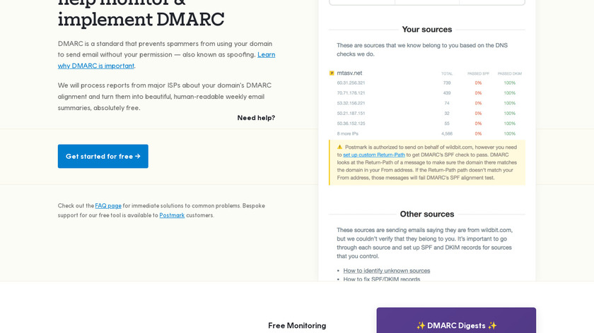 Monitor and Implement DMARC Landing Page