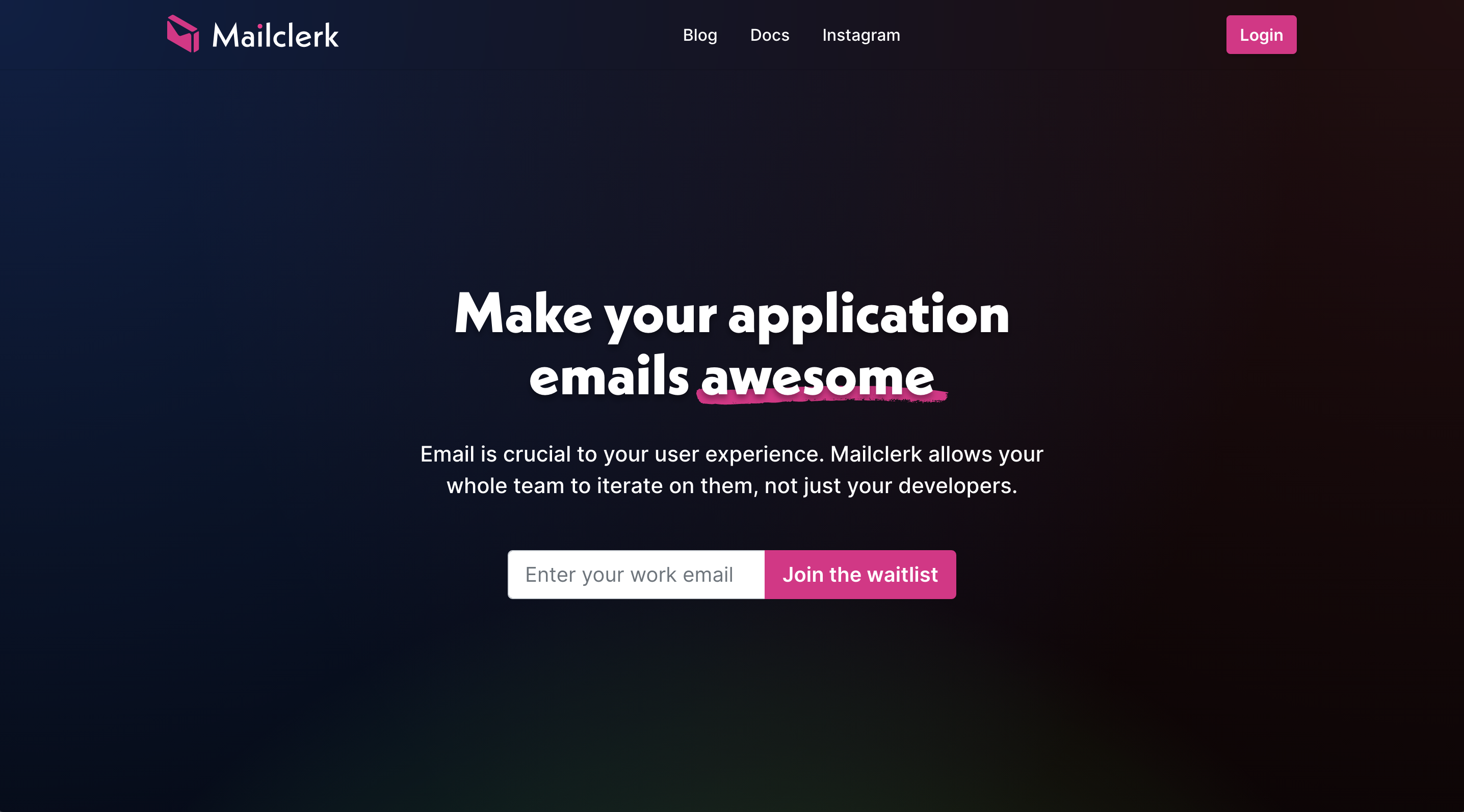 Mailclerk.app.app Landing page