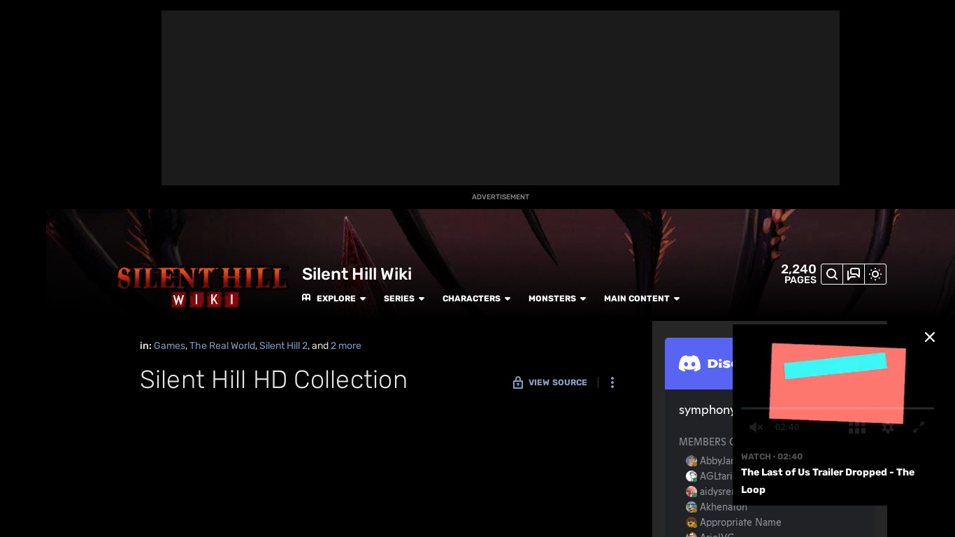 Silent Hill HD Collection Landing page