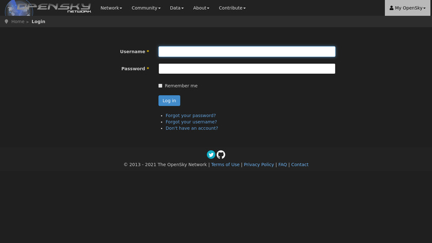 OpenSky Network Landing Page