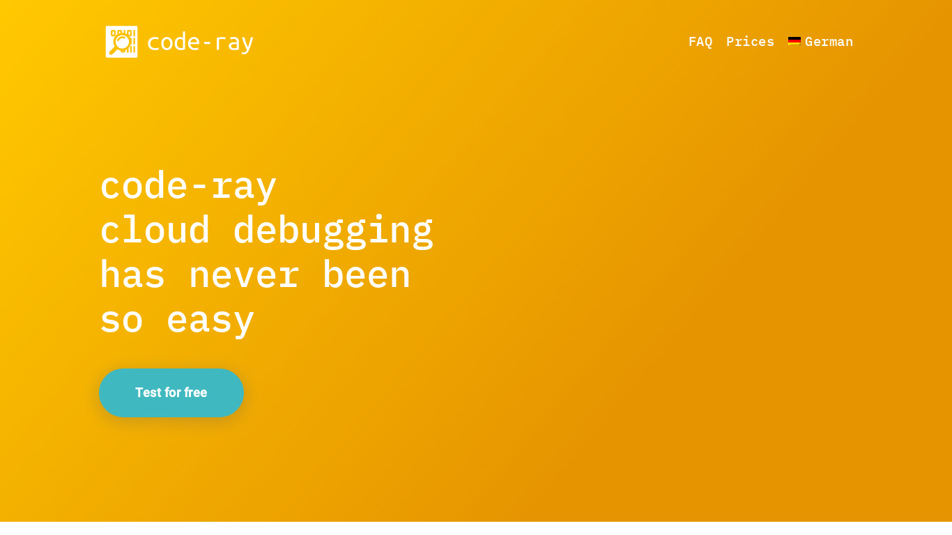 code-ray Landing page