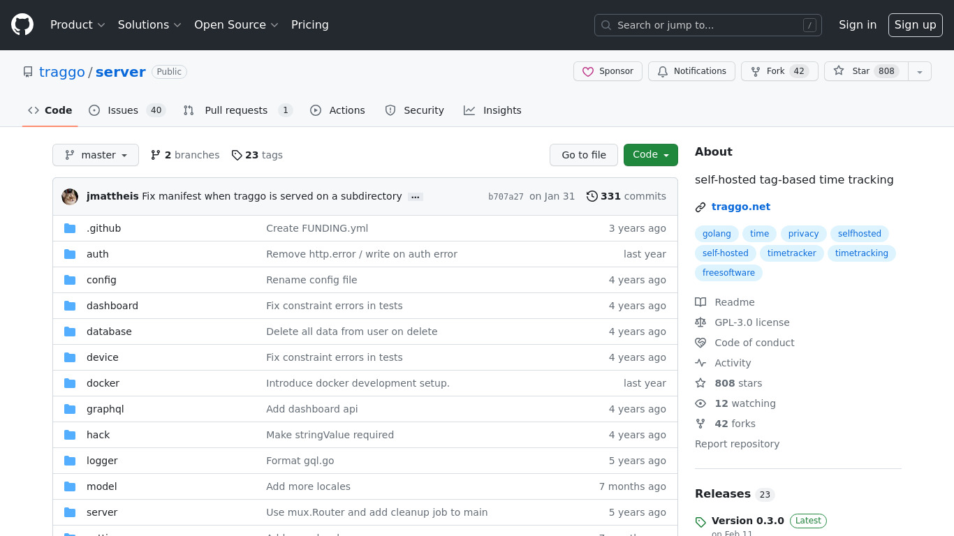 Traggo Landing page