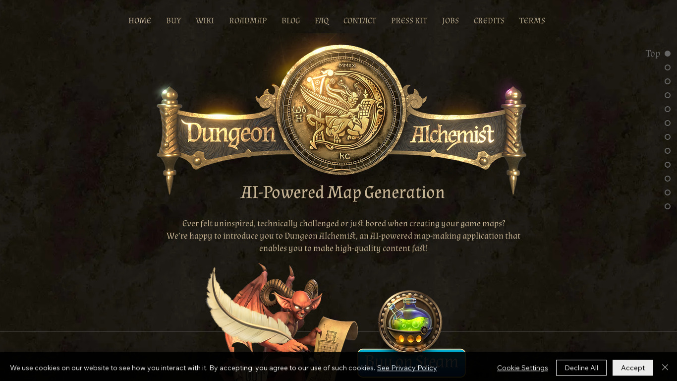 Dungeon Alchemist Landing page