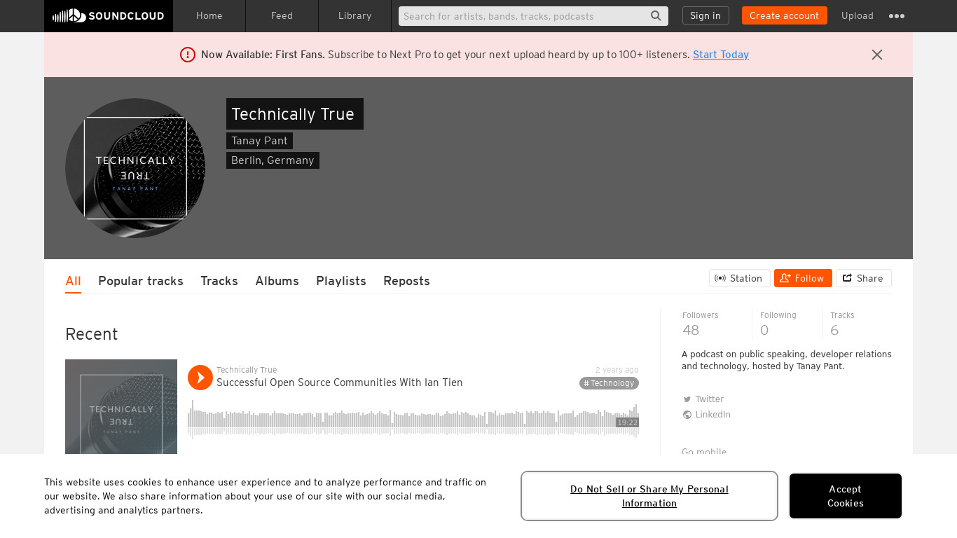 Technically True Podcast Landing page