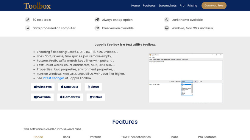 Japplis Toolbox Landing Page