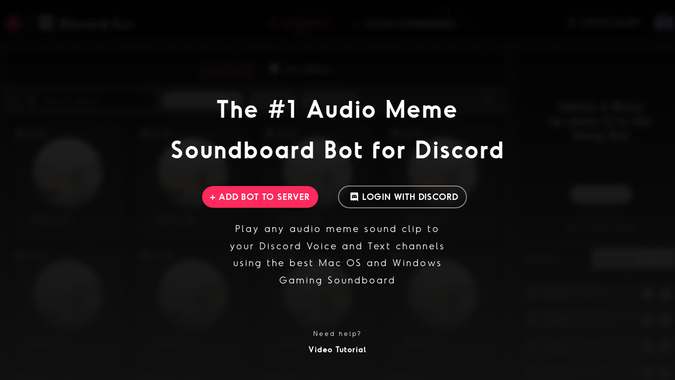 Blerp Discord Soundboard Bot Landing page