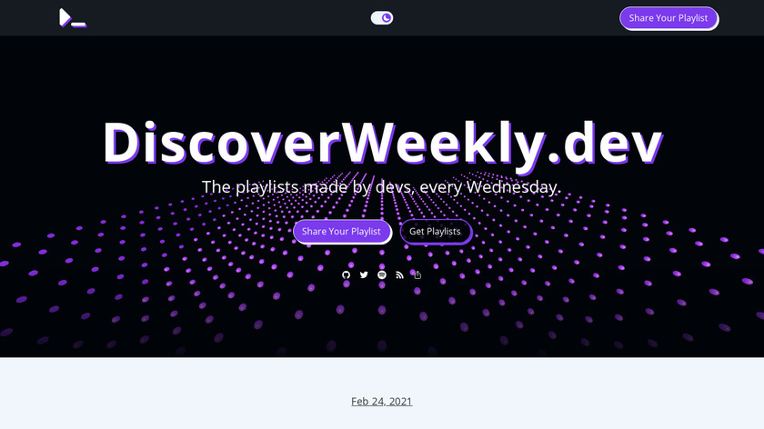 DiscoverWeekly.dev Landing Page