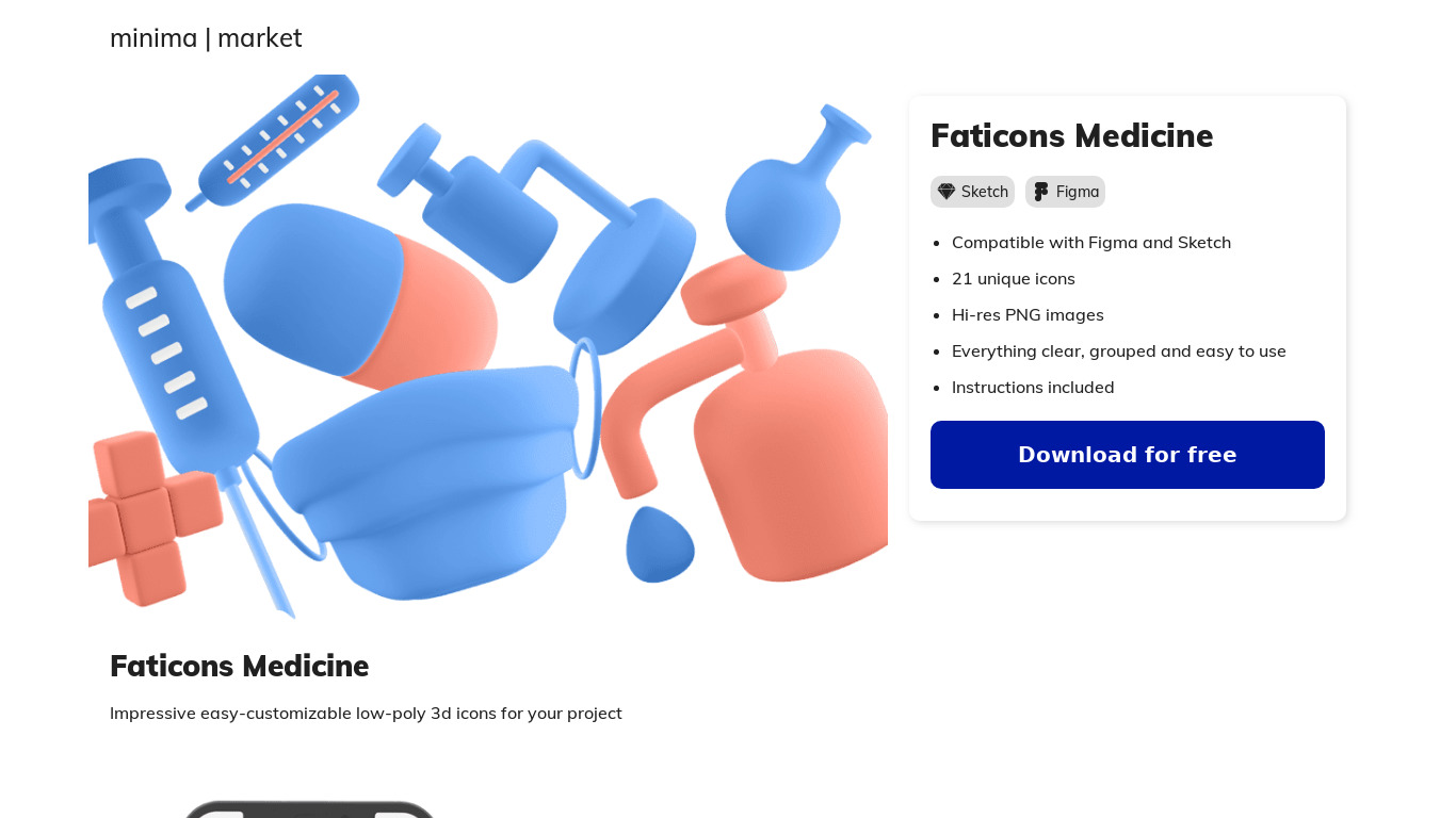 Faticons COVID pack Landing page