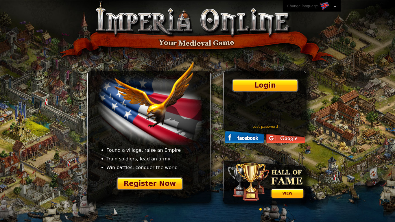 Imperia Online Landing page