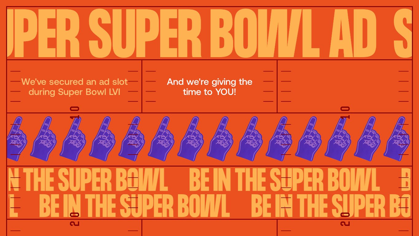 Super Super Bowl Ad Landing page