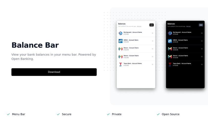 Balance Bar Landing Page