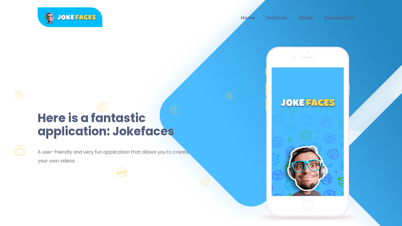 JokeFaces – Funny Video Maker Landing page