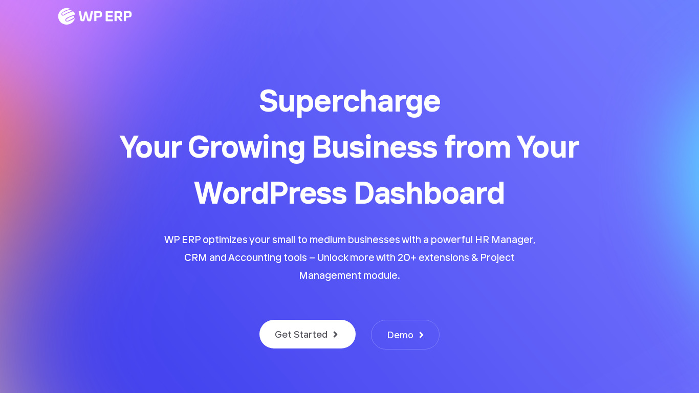 WP ERP Landing page