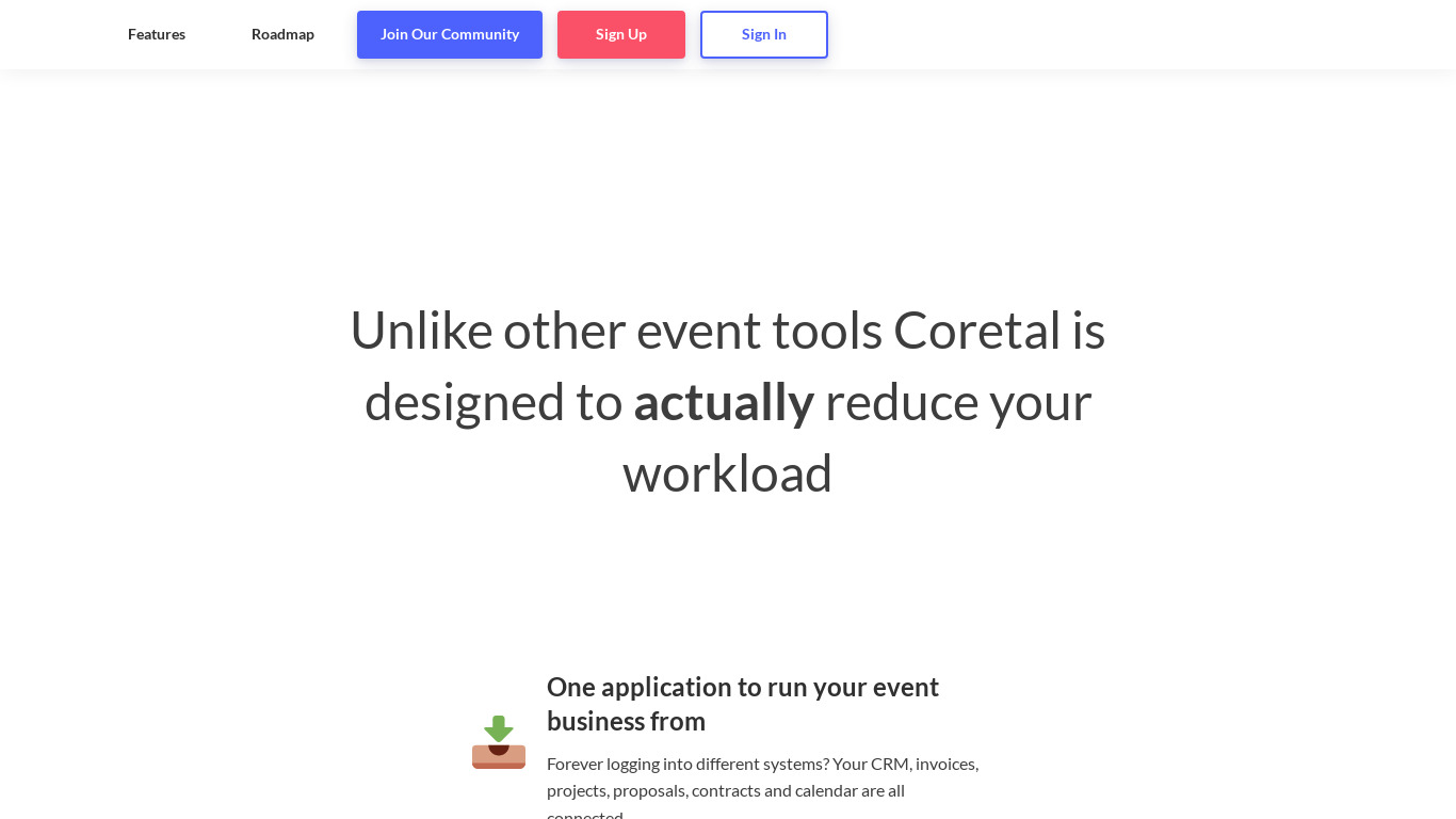 Coretal.co Landing page