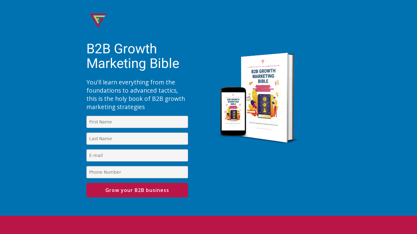B2B Growth Marketing Bible Landing page