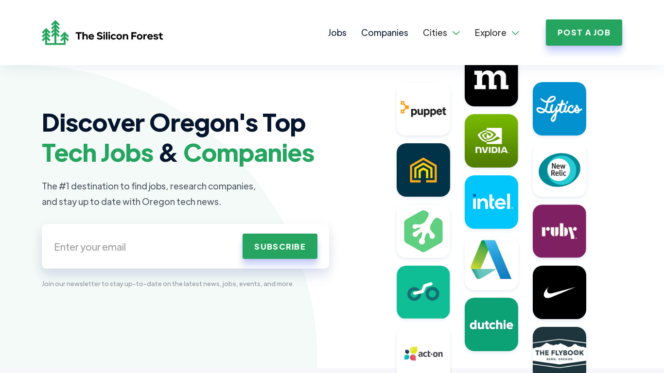 The Silicon Forest Landing page