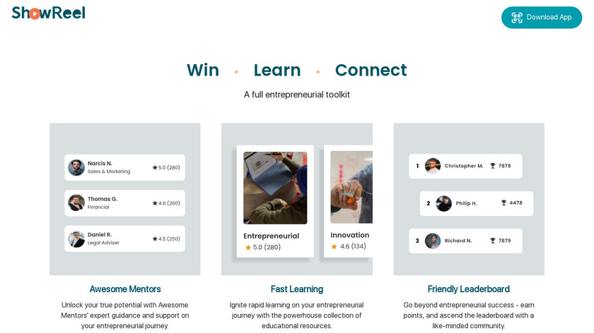 ShowReelApp Landing Page
