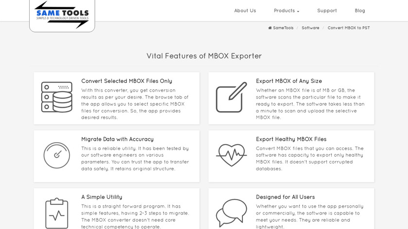 SameTools MBOX File to PST Landing Page
