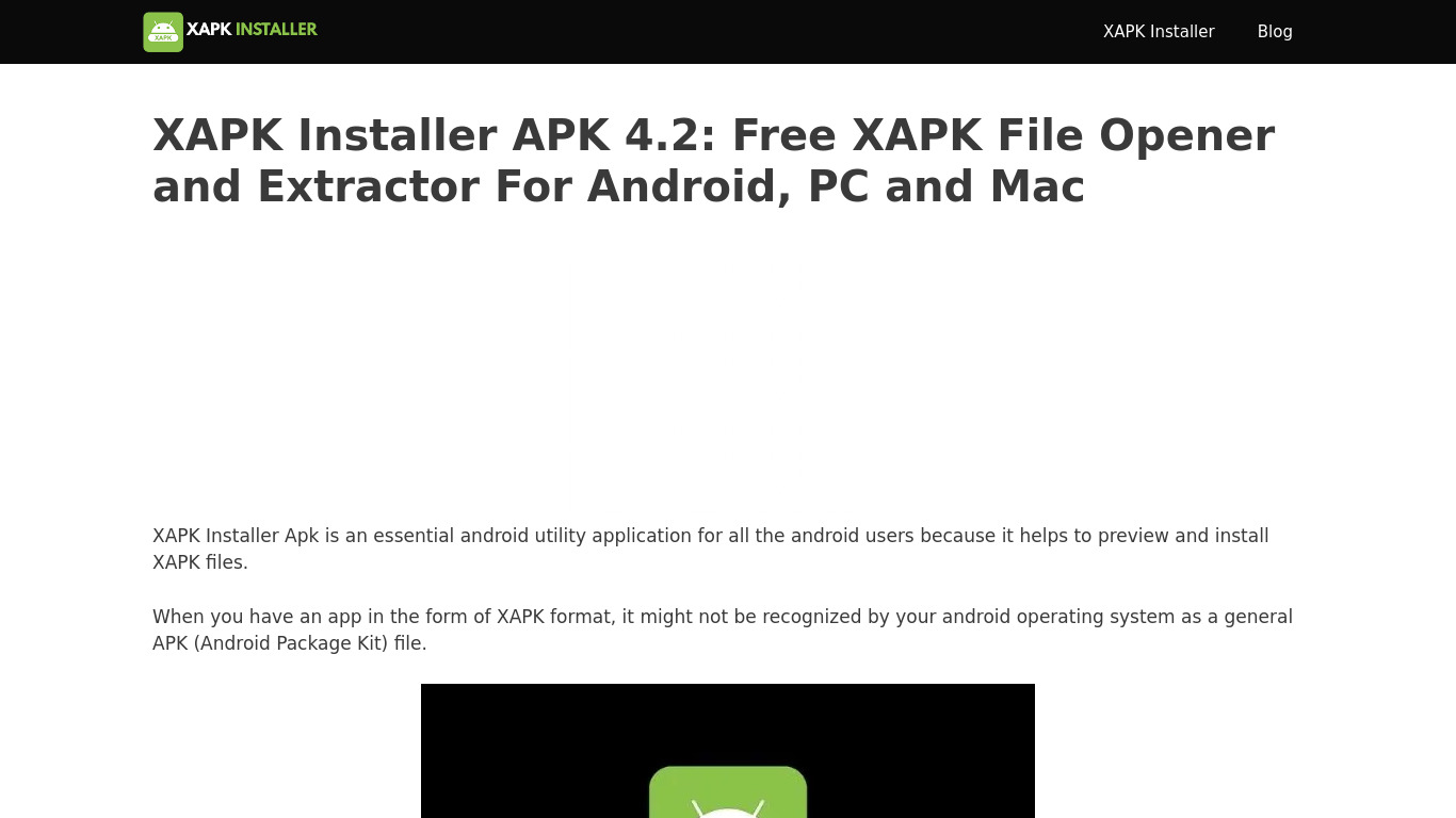 XAPKInstaller.xyz Landing page