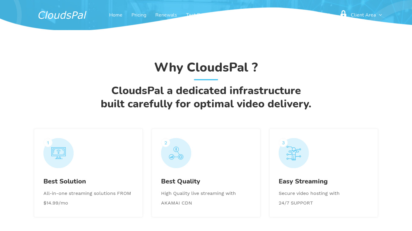 CloudsPal Landing page