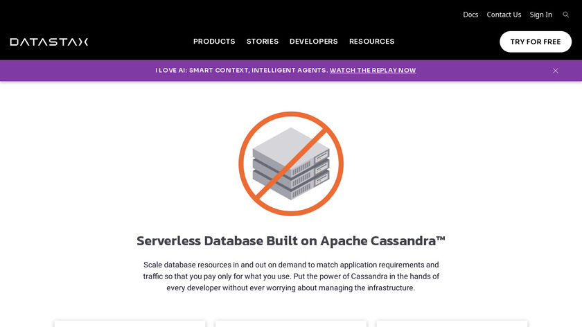 Astra Serverless Database Landing Page