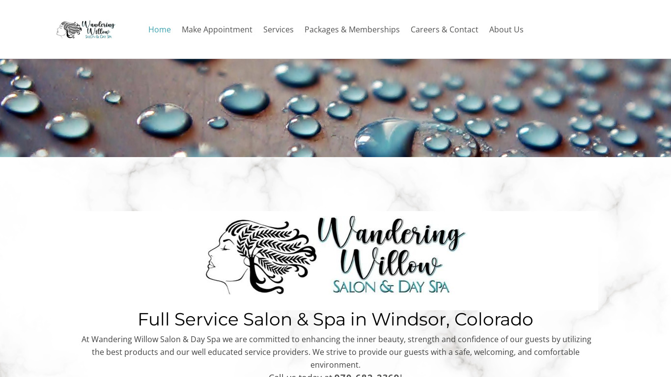 Wandering Willows Landing page
