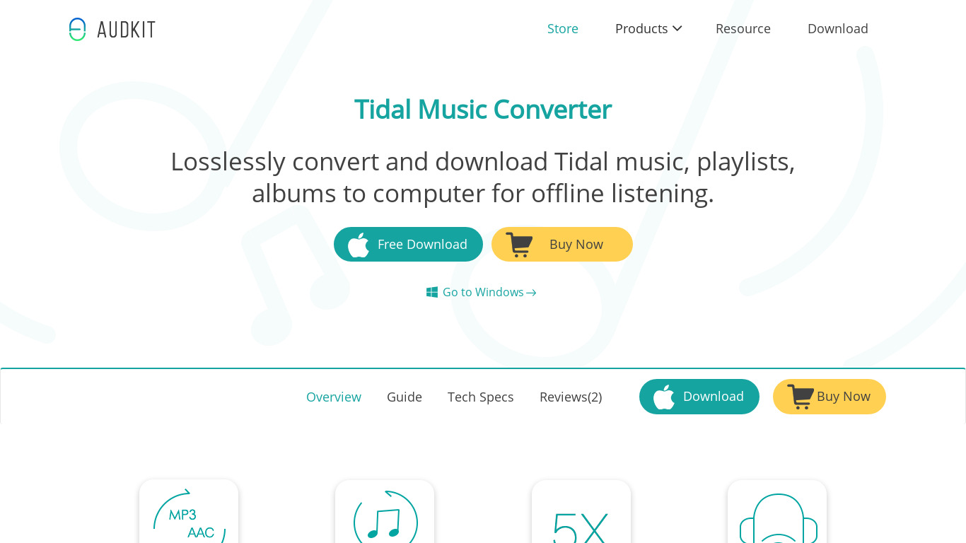 AudKit Tidizer Music Converter Landing page