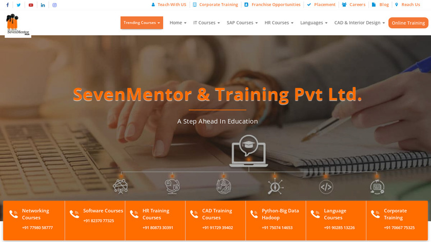 SevenMentor Landing Page
