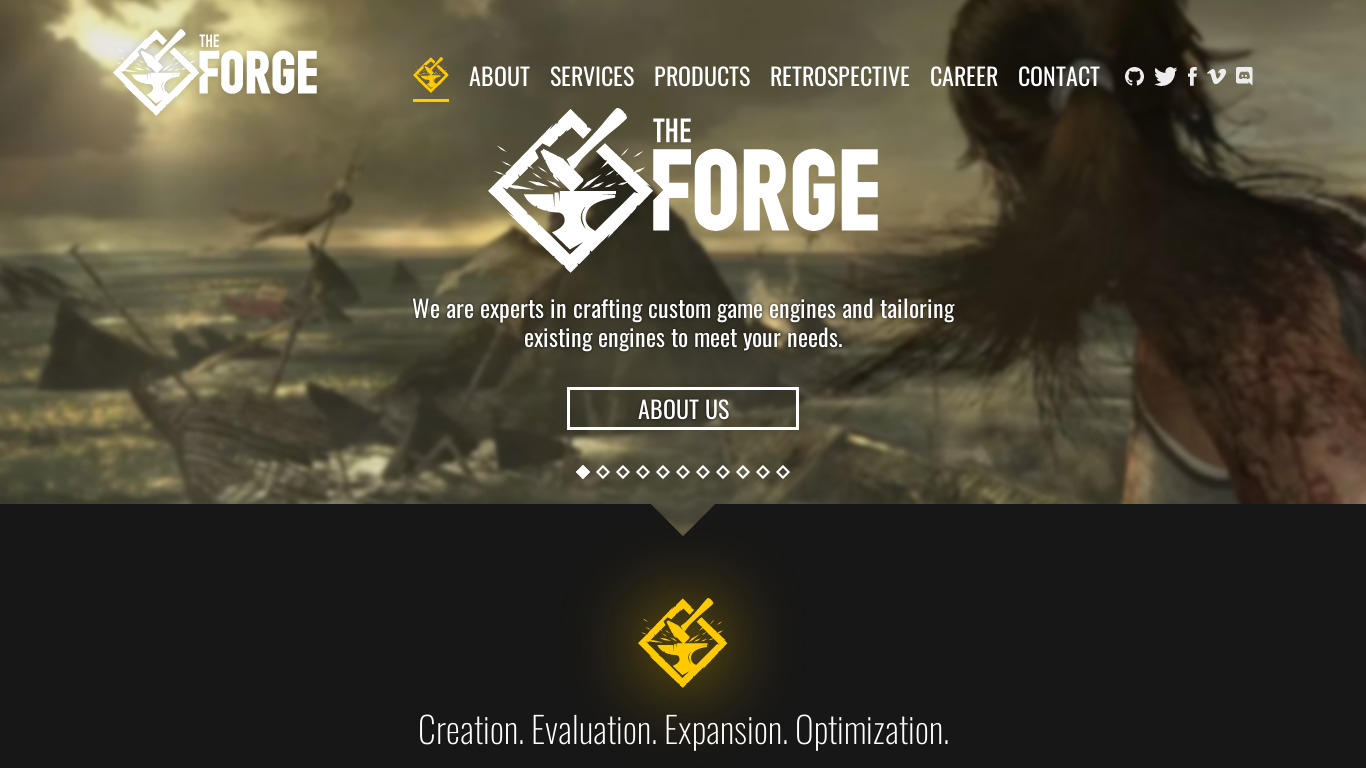 The Forge Landing page