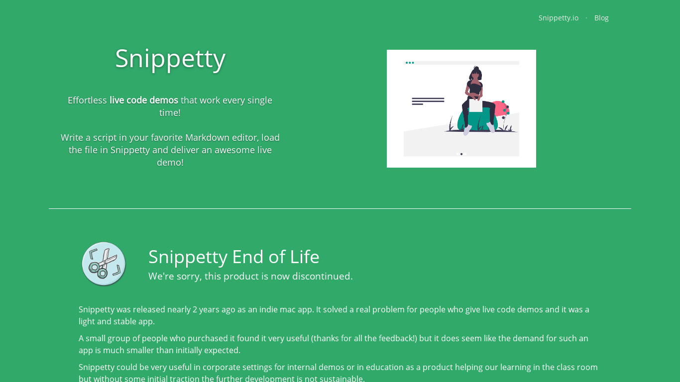 Snippetty Landing page