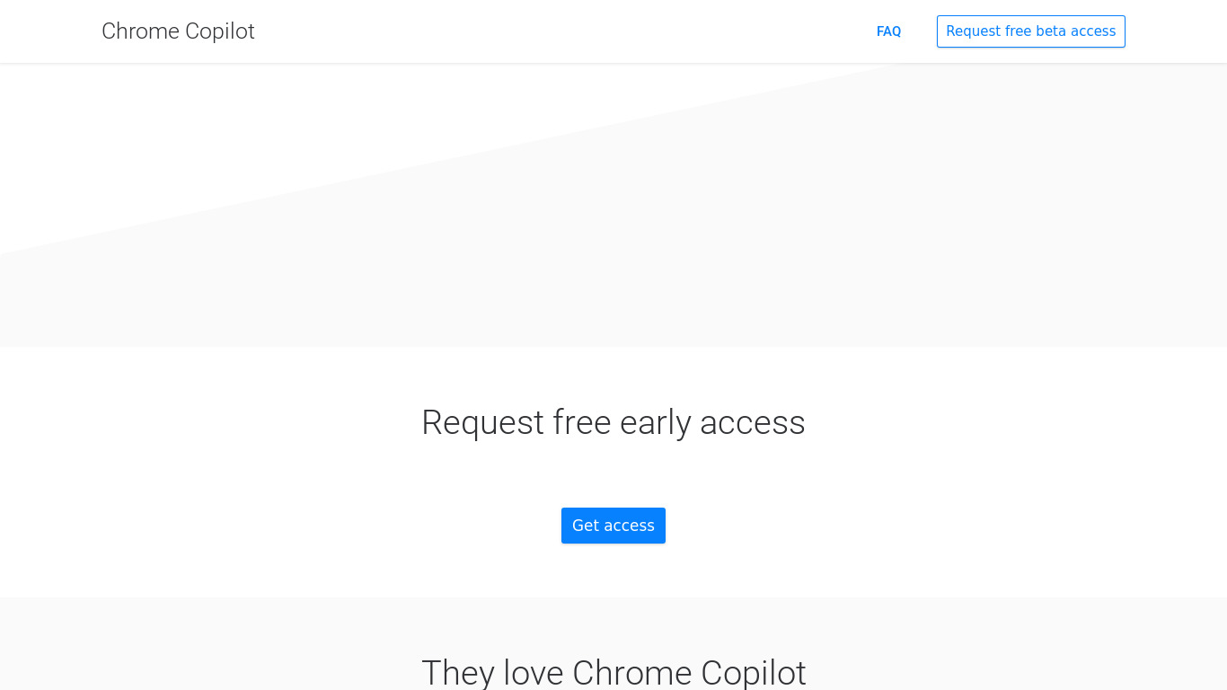 Chrome Copilot Landing page