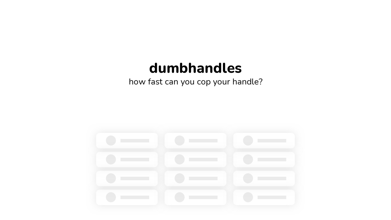 Dumbhandles Landing page