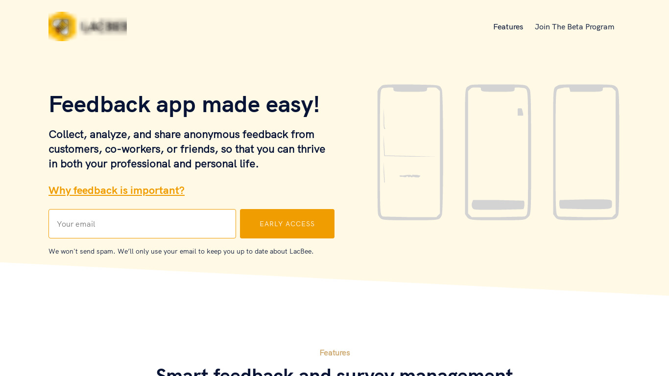 LacBee Landing page