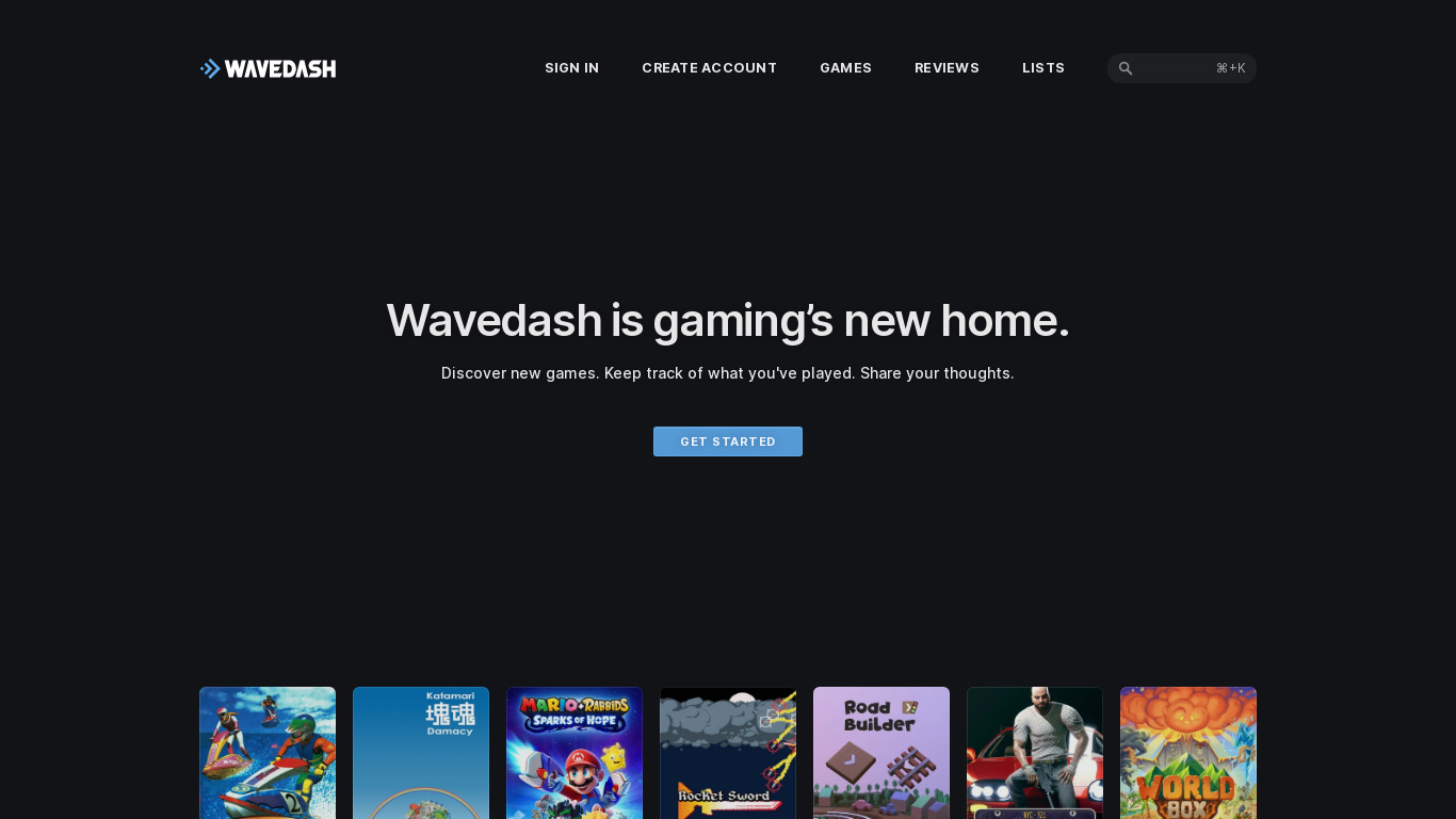 Wavedash Landing page