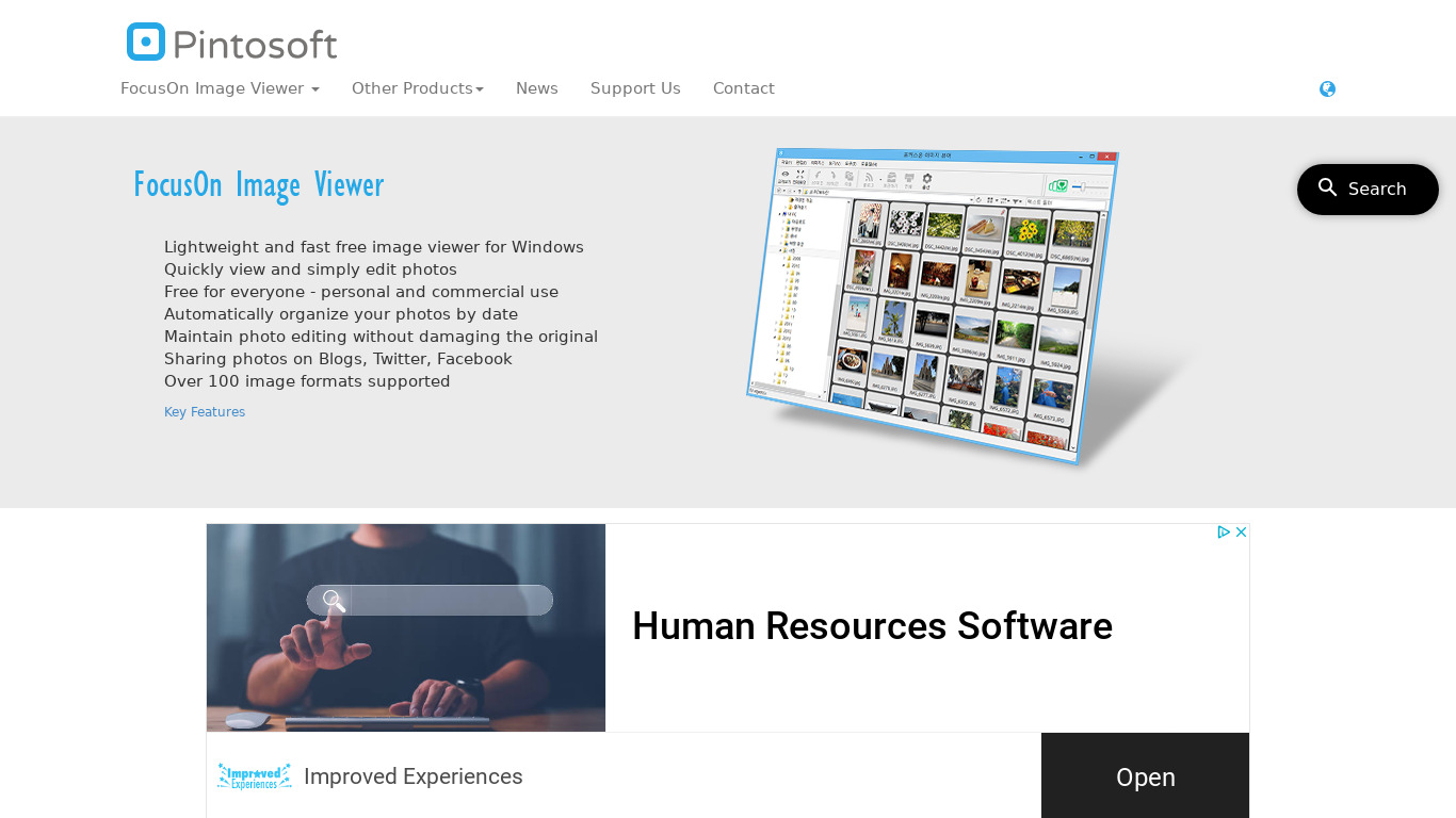 FocusOn Image Viewer Landing page