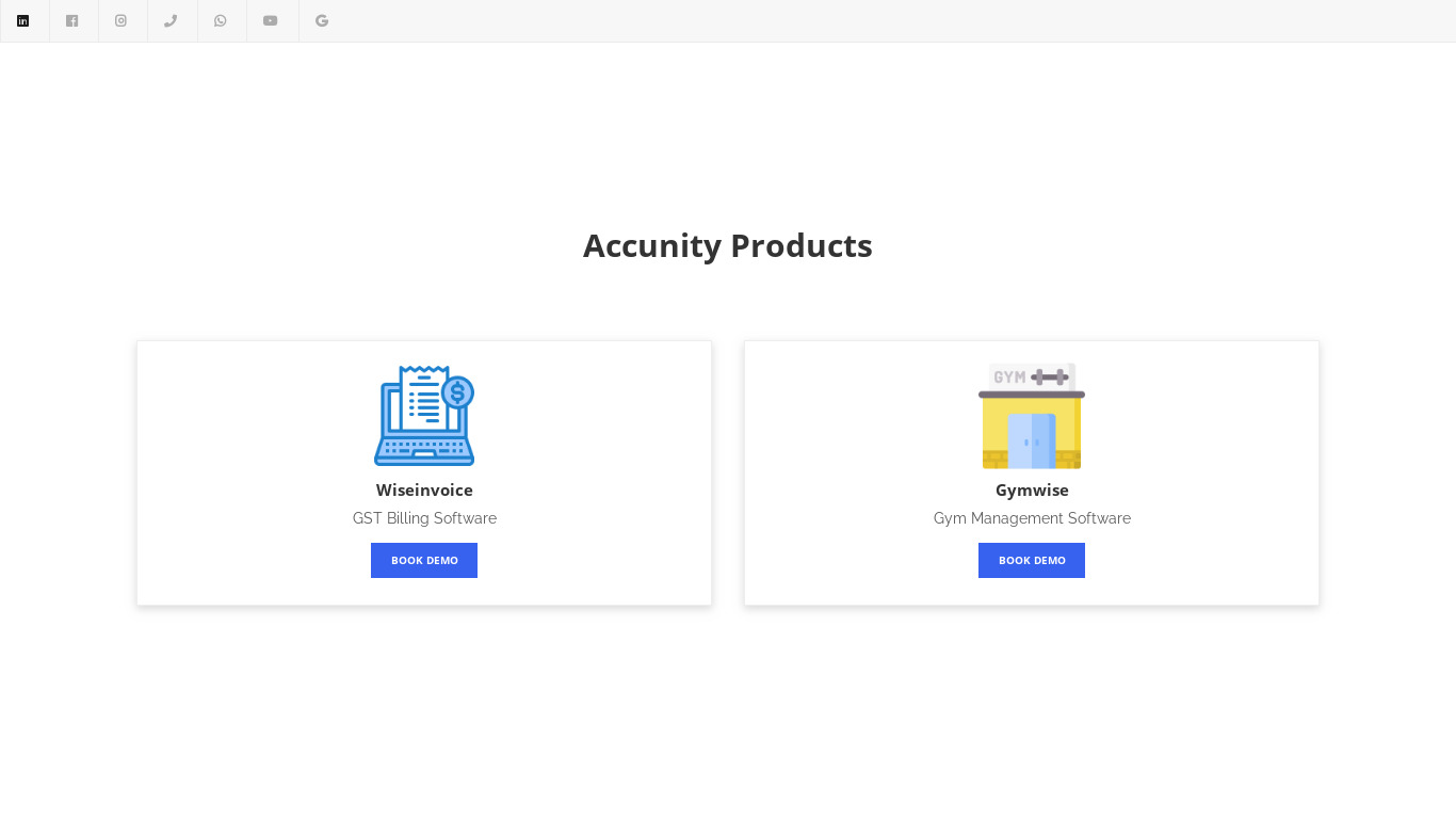 Accunity Services Landing page