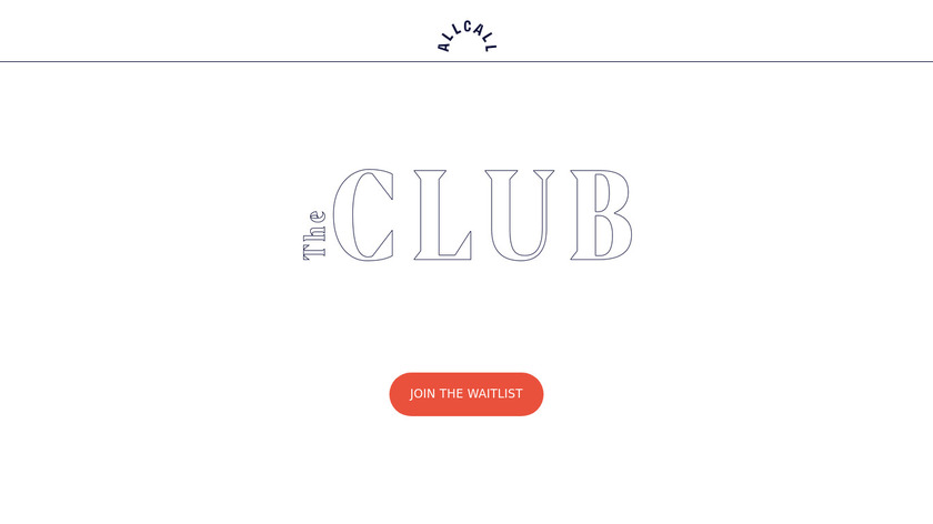 The Club by Allcall Landing Page