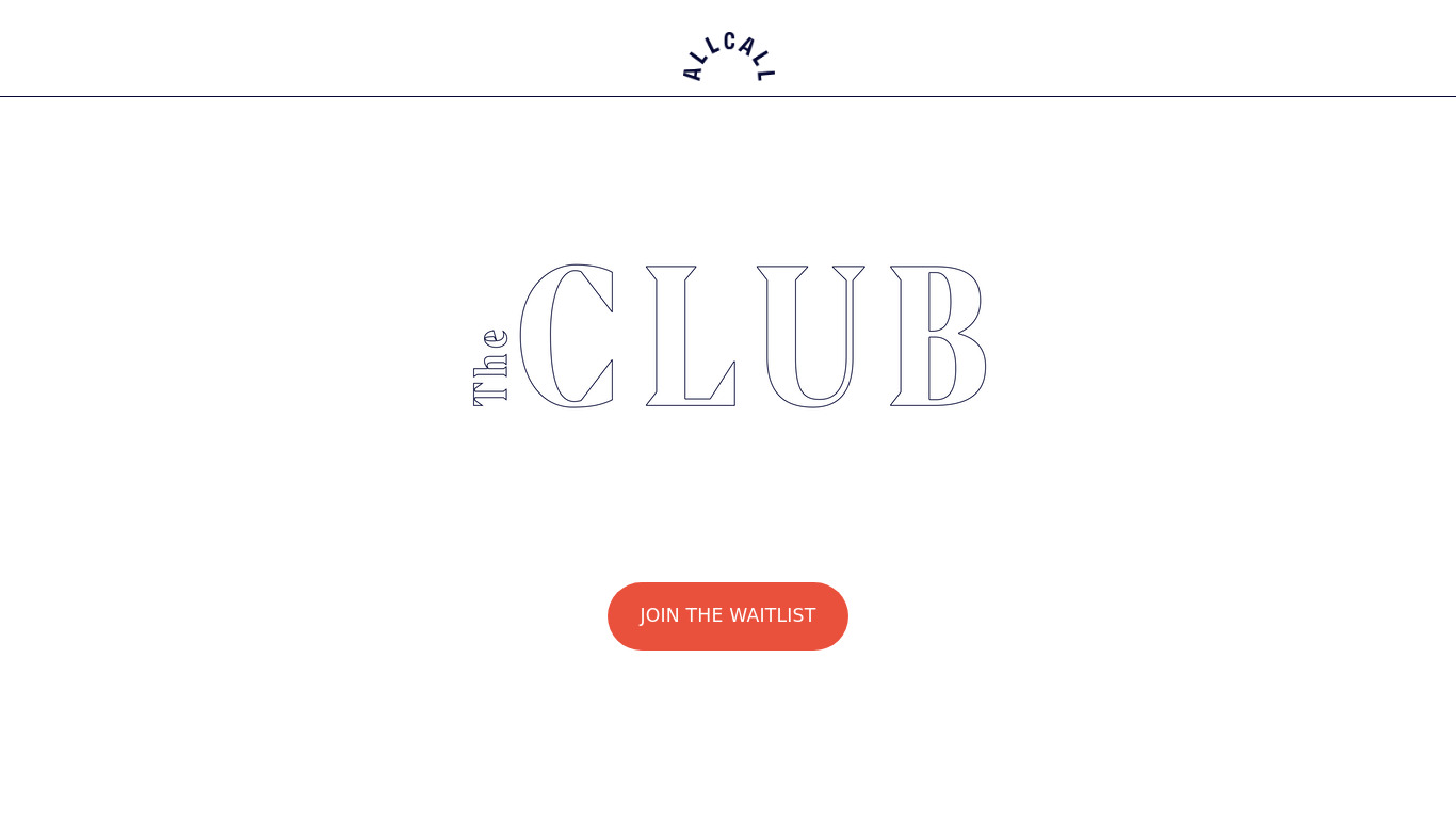 The Club by Allcall Landing page